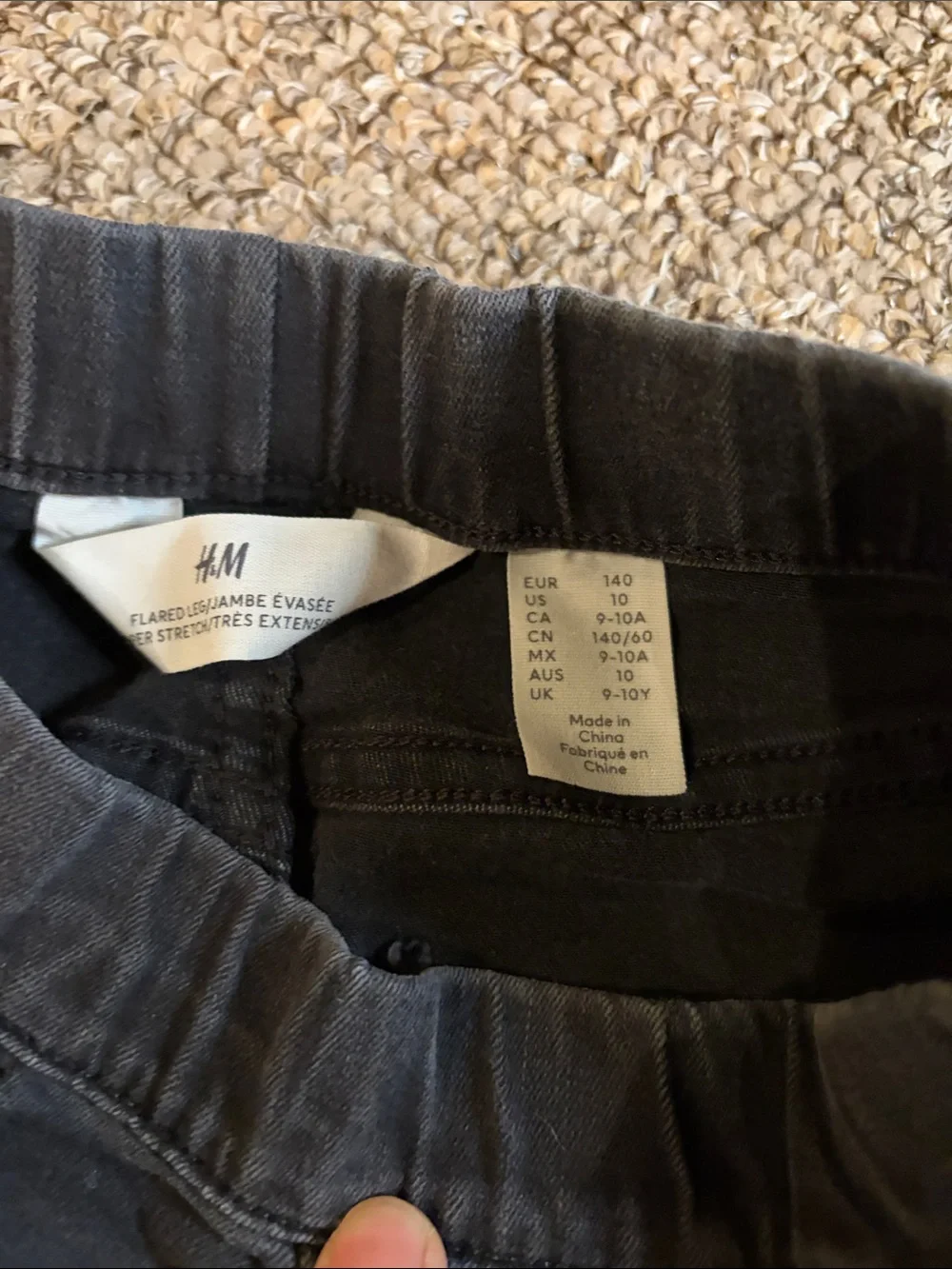 H&M Black Girls Embellished Flare Jeans